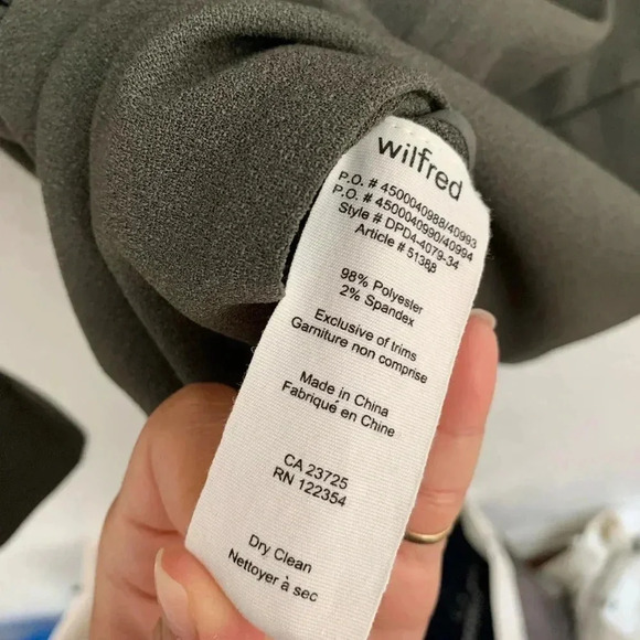 Aritzia wilfred chevalier draped open tuxedo blazer dark olive green gre… - Picture 5 of 11